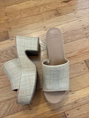 a new day Natural Beige Woven Platform Mule